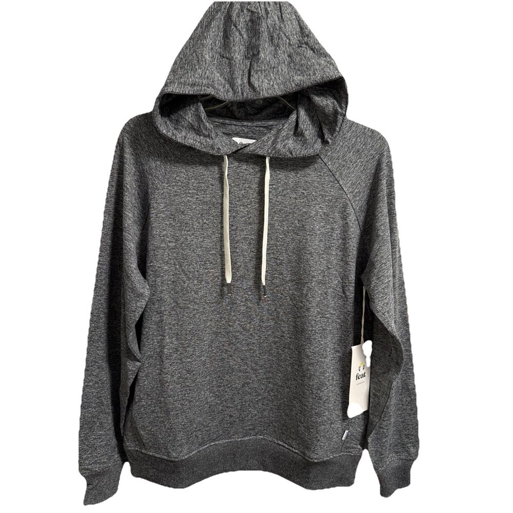 Feat Small Unisex Hoodie Flowtech Roam Heather Grey NWT - Picture 2 of 10